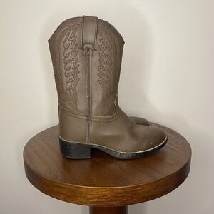 Durango Kids Brown Cowboy Western Boots Synthetic Leather Boys Girls Cowgirl 10D